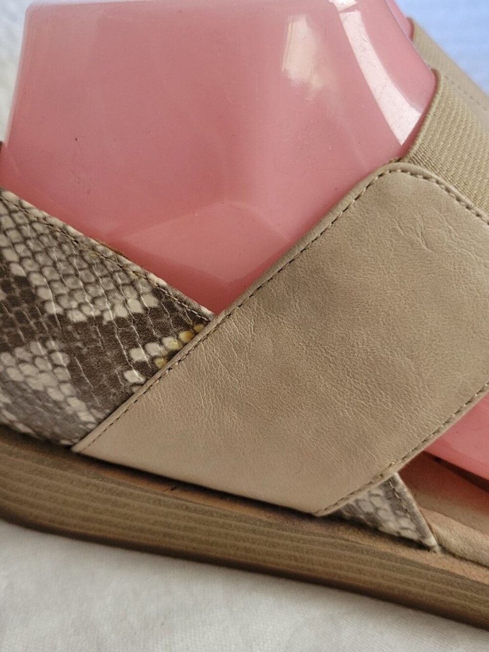 Eurosoft Sofft Women's Sandals 1" heel Snake print Nena sz 8 strappy Unused NWOT - Picture 3 of 10